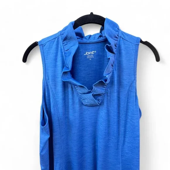 Jofit Millie Sleeveless Golf Athleisure Dress Blue Ruffle Neck Pockets Size XL - Picture 4 of 10